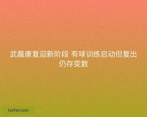 武磊康复迎新阶段 有球训练启动但复出仍存变数